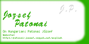 jozsef patonai business card